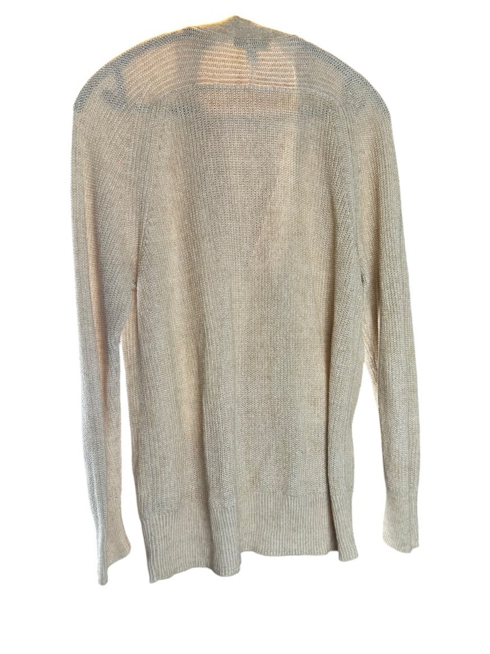 J.Crew Linen Cotton Knit Button Front V-Neck Slouchy Cardigan Tan XL - Picture 6 of 13